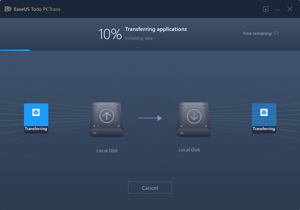 click transfer to start app migration