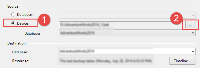 como transferir banco de dados de um servidor para outro usando backup e restauração step4