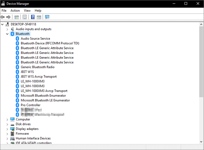 verifique o bluetooth