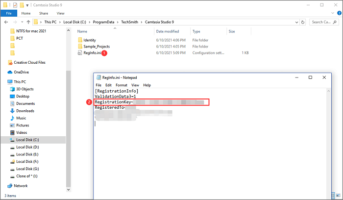 chave de registro do camtasia