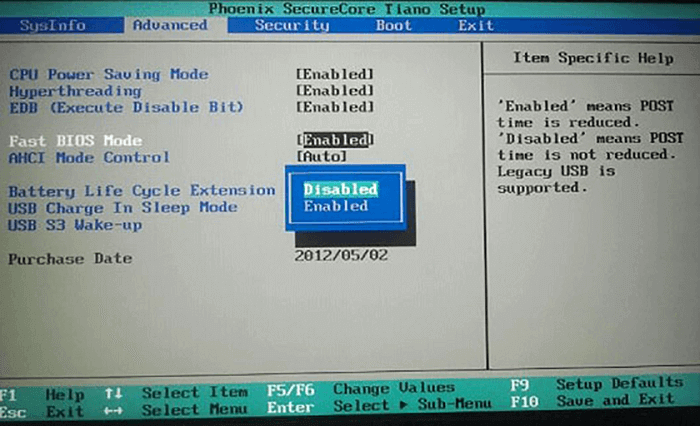 verifique as configurações da bios