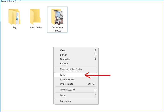 colar arquivos no drive usb