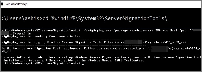 Digite na linha de comando para criar a pasta de implantação