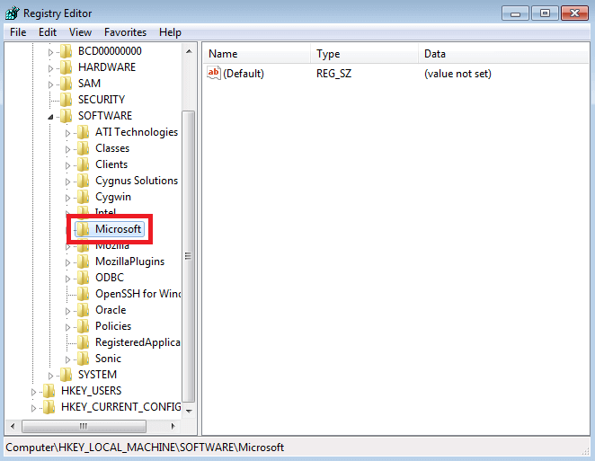 Abra a pasta Microsoft