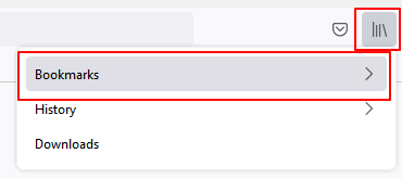 Abra as configurações de favoritos do Firefox