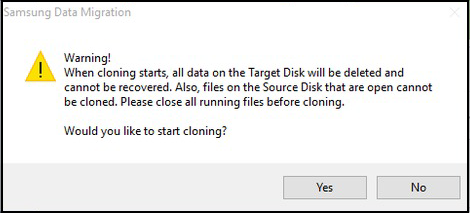 aviso de migração de dados samsung
