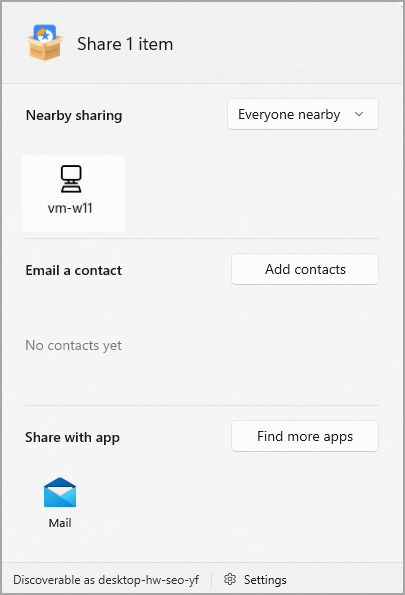 compartilhar com dispositivo próximo