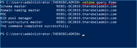 Verifique o novo titular da função FSMO