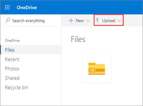 transferir arquivos grandes OneDrive