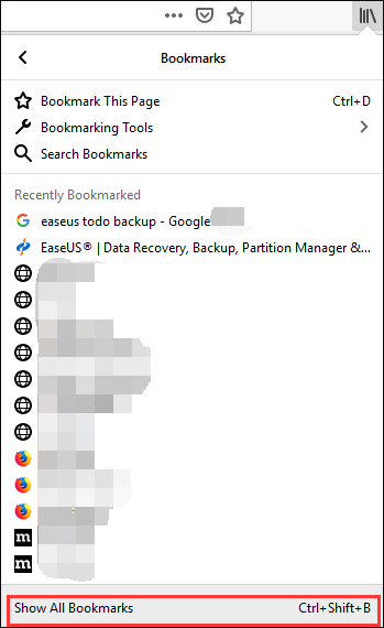 transferir favoritos do firefox 2