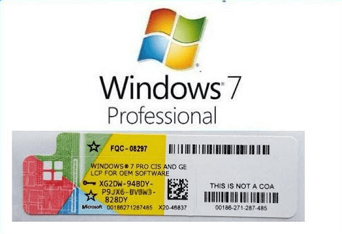 Encontre a chave do produto Windows 7 no cartão da etiqueta da caixa