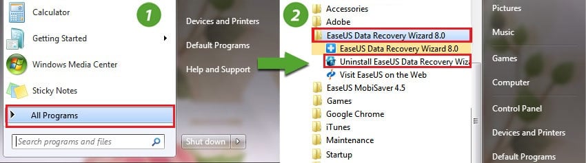 desinstalar software de EaseUS