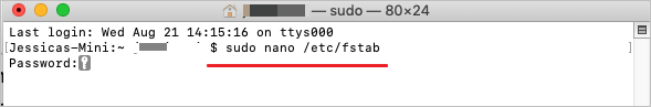 habilitar ntfs no mac via terminal 1