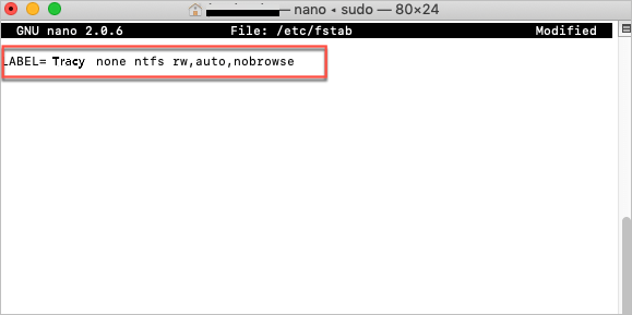habilitar ntfs no mac via terminal 2