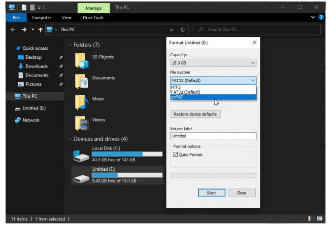 Formatar NTFS no Windows