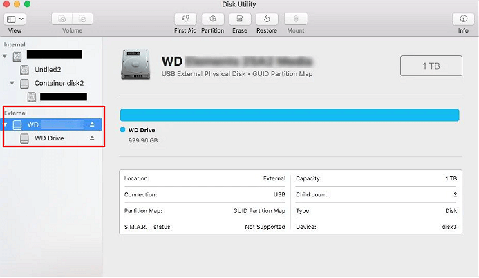 Escolha a unidade WD