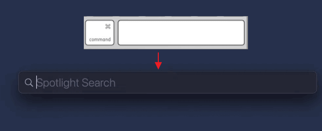 tecla de comando + barra de espaço