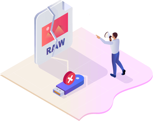 recuperação de formatação ou RAW